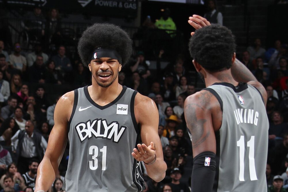 Irving and Allen lifted the Nets to a convincing win over the Jazz. (Photo by Nathaniel S. Butler/NBAE/Getty Images)