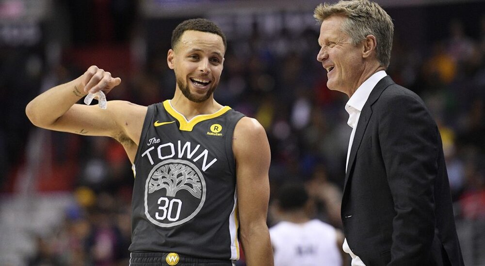 Steve Kerr and Steph Curry have their work cut out this season. (Photo by Nick Wass/AP)