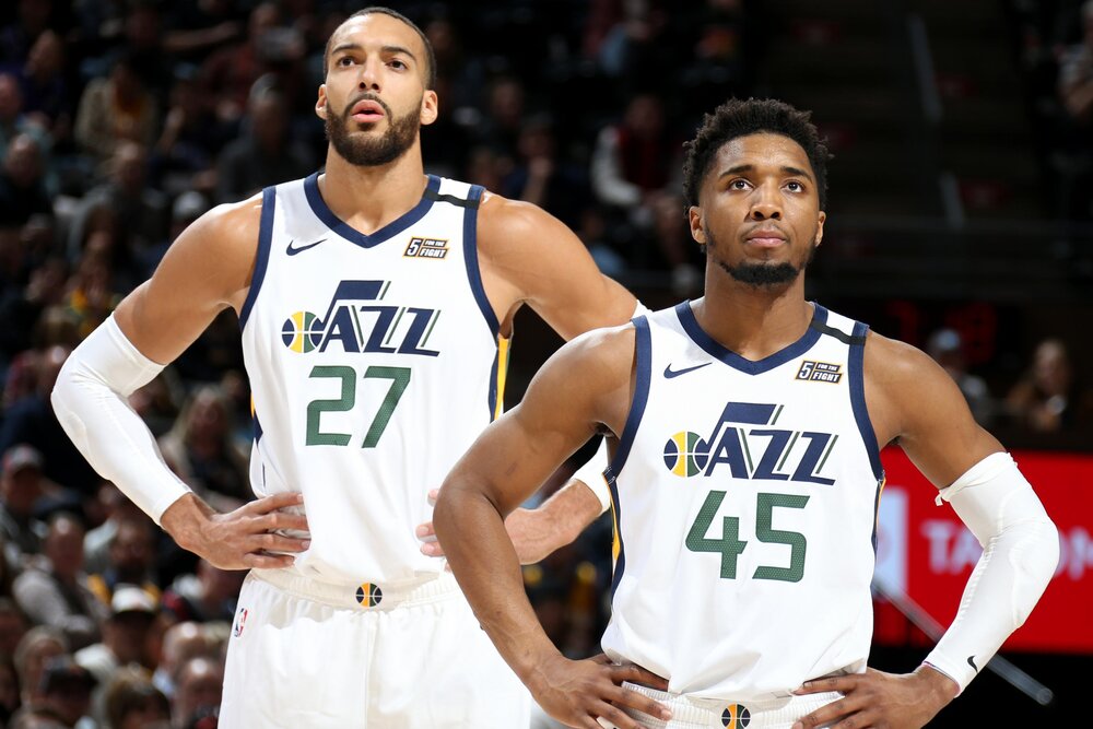 Donovan Mitchell and Rudy Gobert both inked lucrative extensions with the Jazz. (Photo by Melissa Majchrzak/Getty Images)