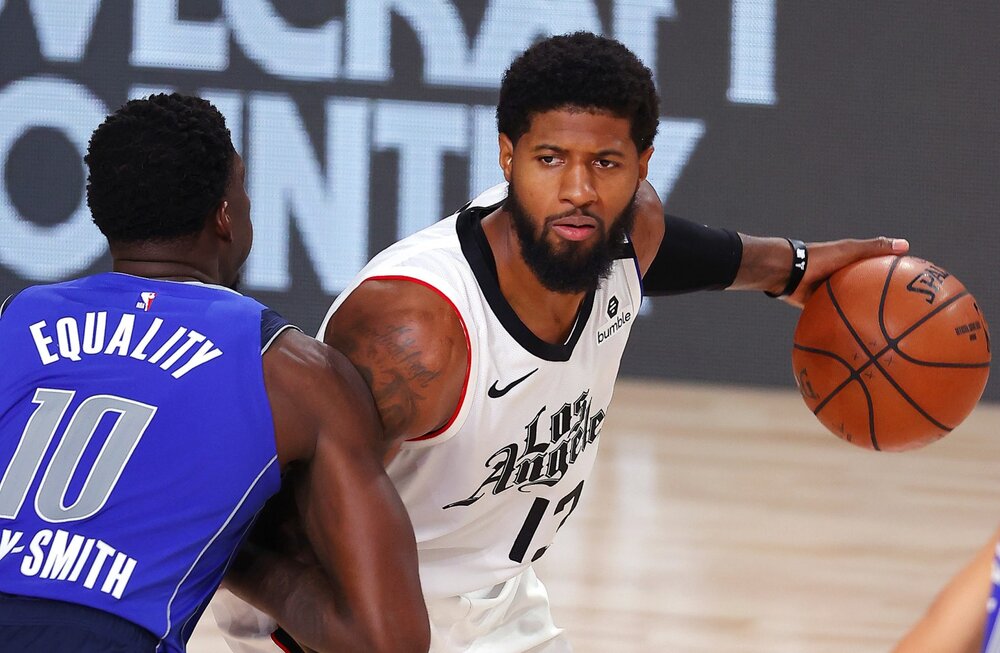 Paul George could be on the trading block after a disappointing first year with the Clippers. (Photo by Mike Ehrmann/AP)