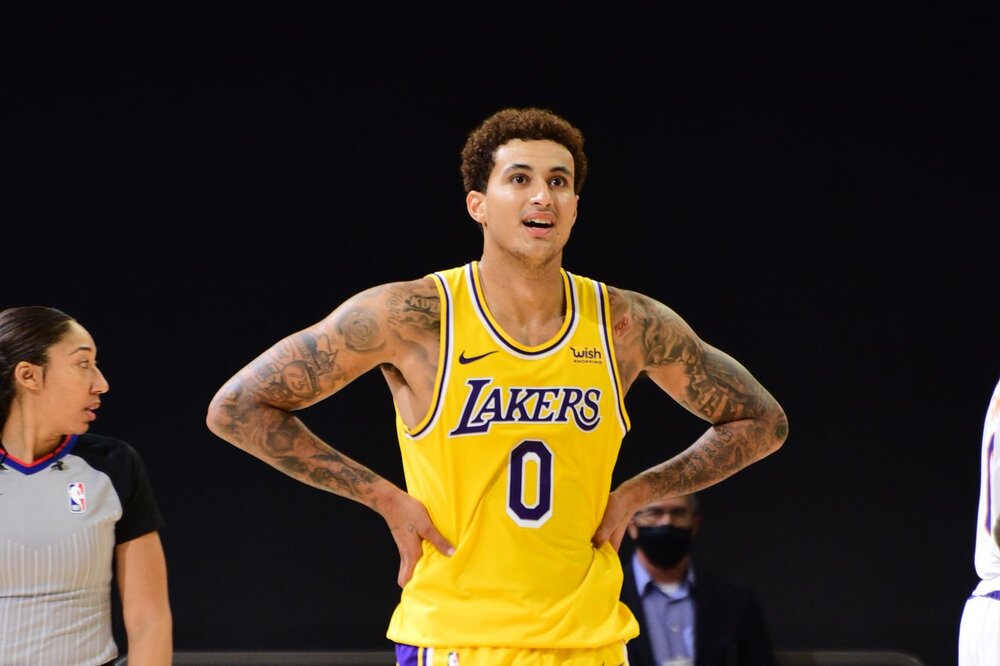Kuzma averaged 12.8 points for the Lakers last season. (Photo by Michael Gonzales/NBAE/Getty Images)