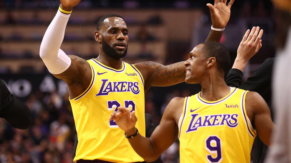 LeBron James and Rajon Rondo powered the Lakers past the Nuggets in Game 4. (Photo by Mark J. Rebilas/USA Today)