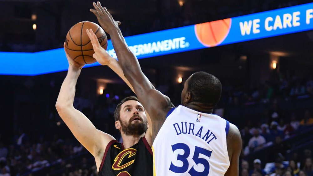 Kevin Love could team up with Kevin Durant in Brooklyn. (Photo via CBS Sports)