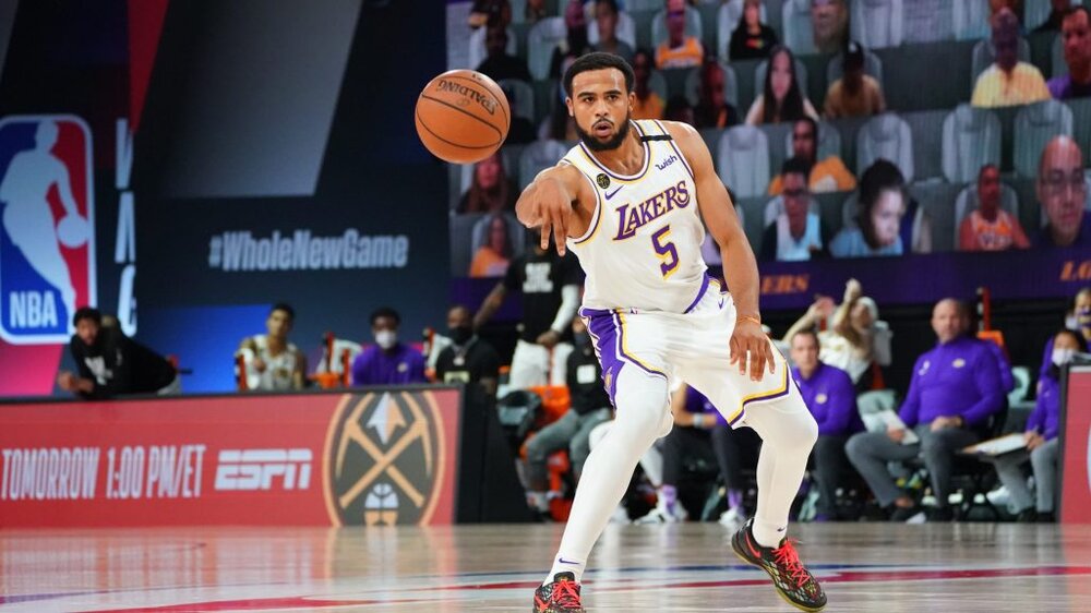 Talen Horton-Tucker tallied 19 points in the Lakers’ first preseason game. (Photo by Jesse D. Garrabrant/NBAE/Getty Images)