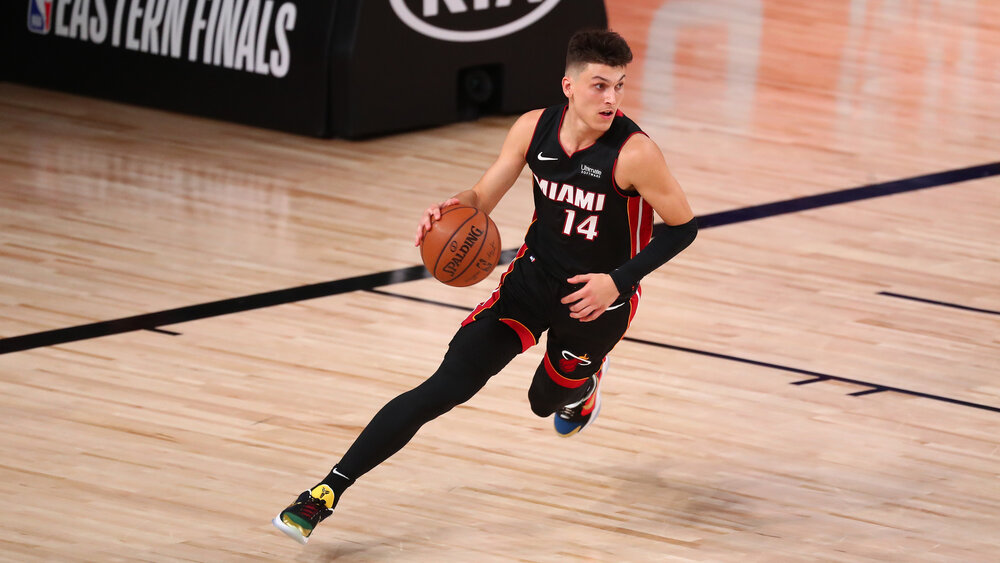 Tyler Herro poured in 37 points in Miami’s Game 4 win over Boston. (Photo by Kim Klement/USA TODAY Sports)