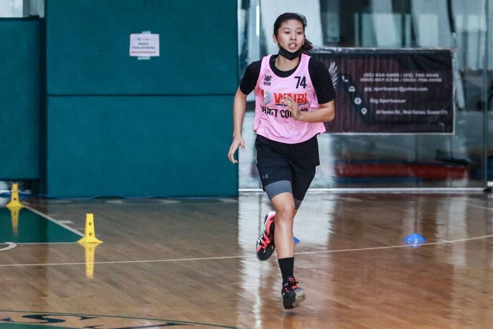 Monique del Carmen putting in the work during the WNBL Draft Combine.