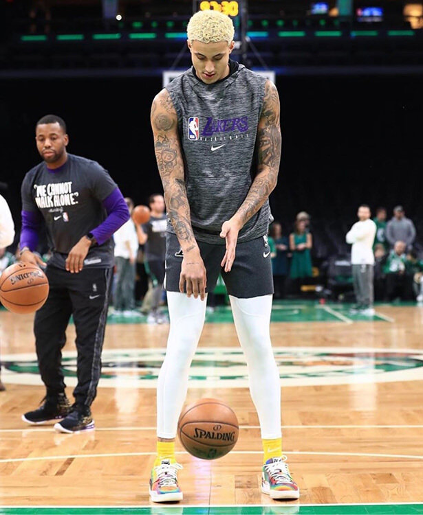 Kyle Kuzma in a custom PUMA Clyde Hardwood by Sierato