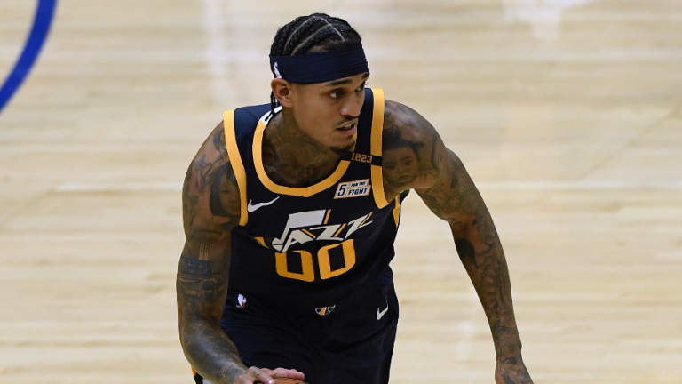 Jordan Clarkson was called for a technical foul after shoving a referee during the game against the Suns. (Photo courtesy of Harry How/Getty Images)