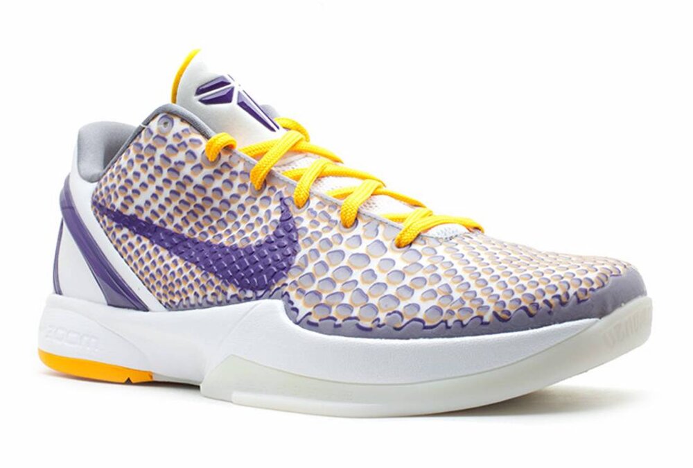 The Nike Kobe 6 Protro “3D Lakers” nods to the 2010 championship campaign of the Lakers. (Photo courtesy of SHOF)