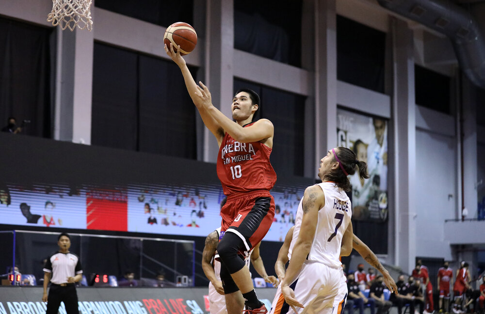Rookie Arvin Tolentino has earned a starting spot in Ginebra. (Photo from PBA)