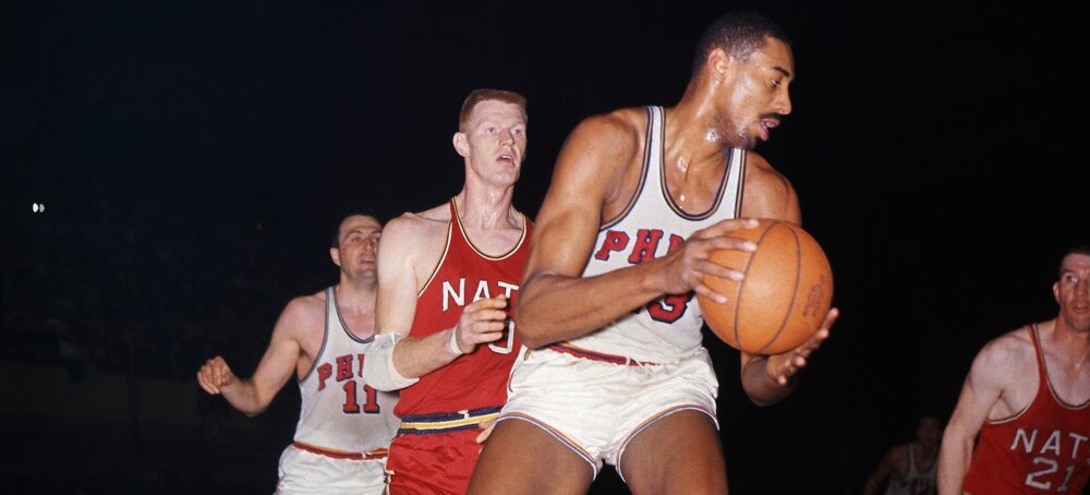 Wilt Chamberlain averaged 50.4 points during the 1961-62 season. (Photo via Getty Images)
