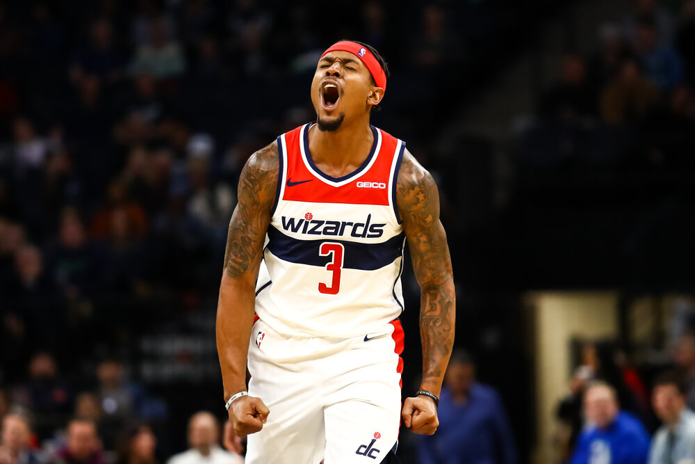Bradley Beal scored 34 points in the Wizards’ third victory of the season. (Photo by David Berding/Getty Images)
