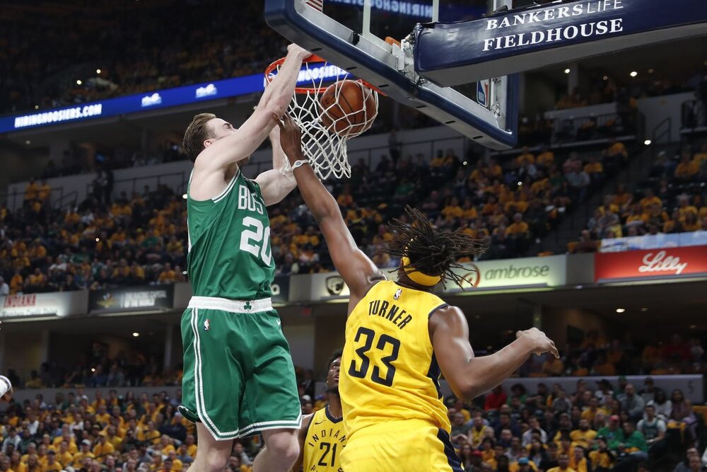 Hayward dunks the ball over Indiana’s Myles Turner. (Photo by Brian Spurlock/USA TODAY Sports)