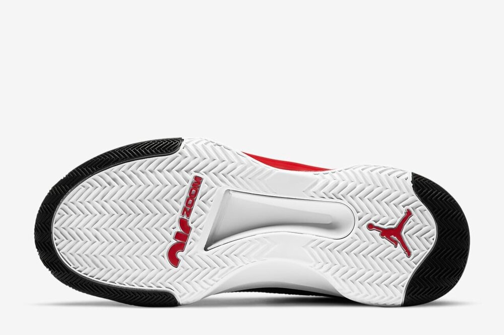 The Jordan Jumpman 2021 PF uses an outsole best-suited for outdoor play. (Photo via Nike)