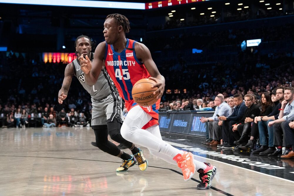 Sekou Doumbouya started 19 games for Detroit last year. (Photo by Gregory Fisher/USA TODAY Sports)