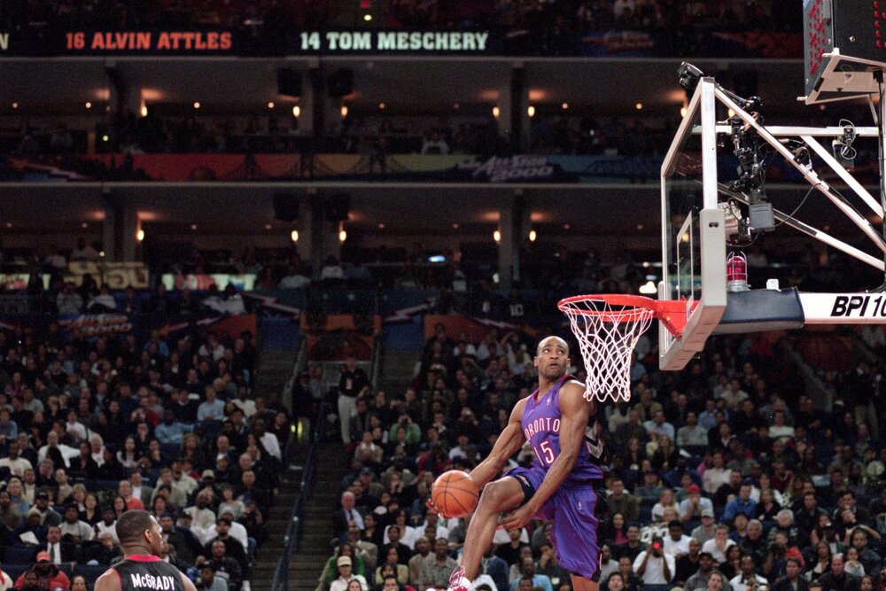 Vince Carter hosts the Winging It podcast. (Photo by Jed Jacobsohn/Getty Images)