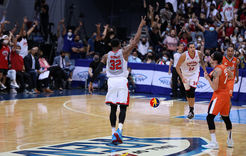 Ginebra's Justin Brownlee sports the Nike Zoom Freak 3 "UNO 1" during Game 6 of the 2022 PBA Governors' Cup.